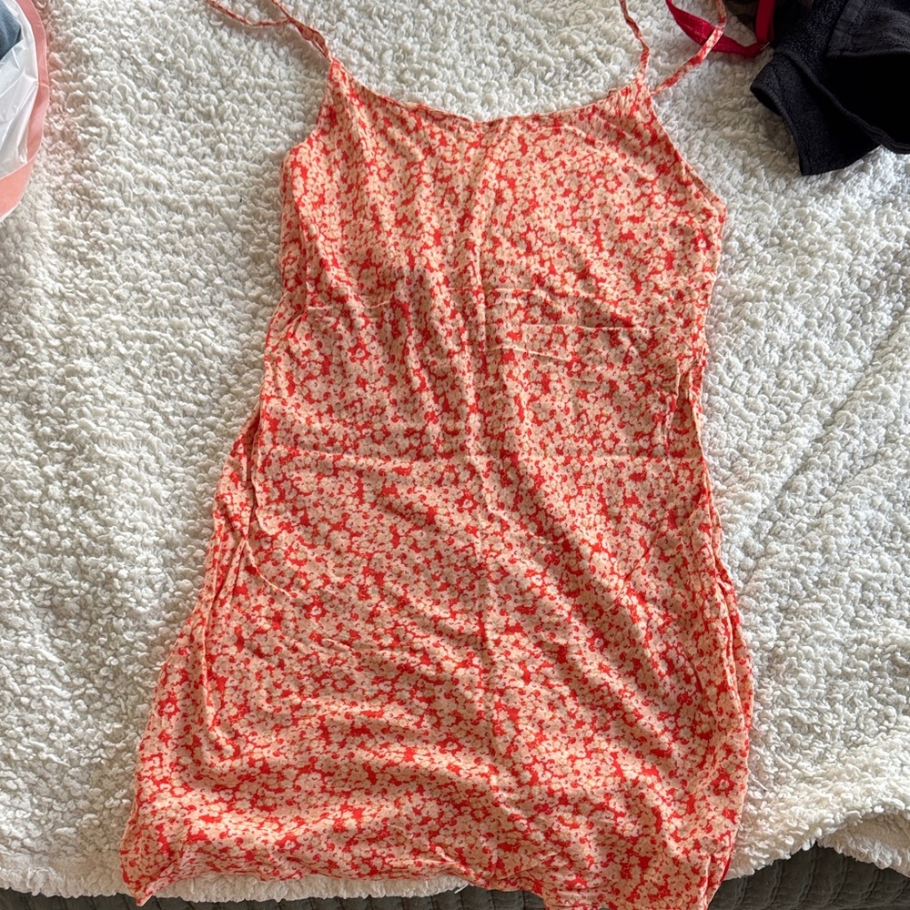 RVCA Red and White Floral Mini Dress